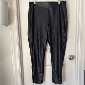 Faux leather skinny ankle pants